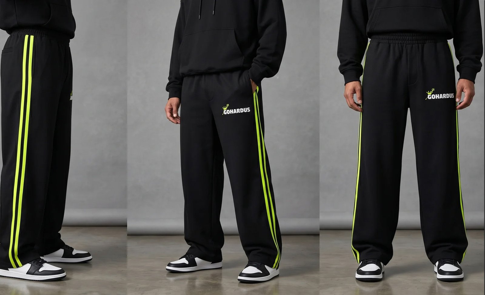 GOHARDUS branded pants with the crowned G mark